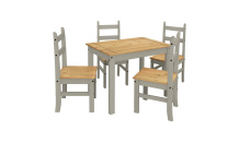 Jídelní set CORONA 3 vosk šedá/ medová, stůl 100x65