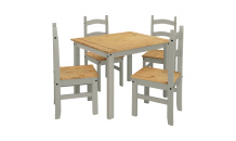 Jídelní set CORONA 3 vosk šedá/ medová stůl 100x80