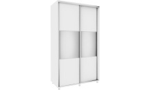 Šatní skříň 120 cm bílý mat se zrcadlem 