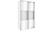 Šatní skříň 120 cm bílá/ bílý lesk se zrcadlem 