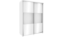 Šatní skříň 150 cm bílá/ bílý lesk se zrcadlem