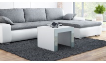 Konferenční stolek TESS 60x60 bílý mat/šedý lesk