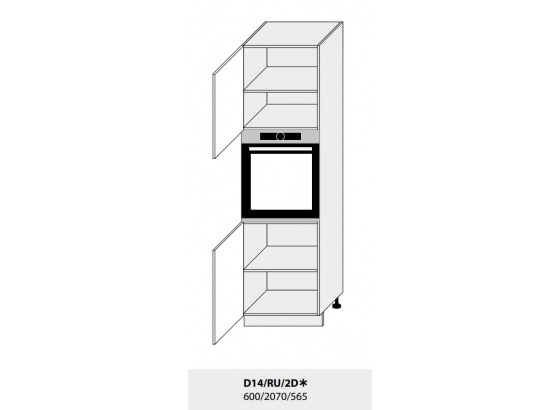 Dolní skříňka kuchyně Quantum D14RU 2D vestavba/grey 