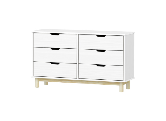 Komoda 3+3 zásuvky BONITO 2 bílý lak