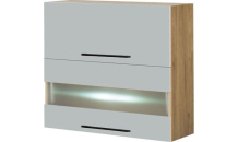 Horní skříňka MONIA 80 vodorovně dělená se sklem a LED 