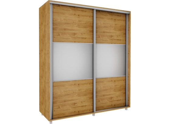 Šatní skříň 200 cm dub soma tmavý se zrcadlem