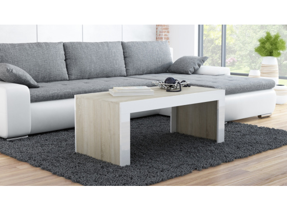 Konferenční stolek TESS 120x 60 dub sonoma/ bílá lesk