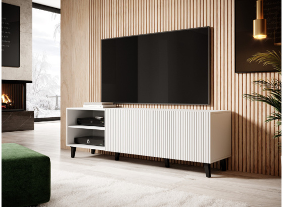 TV stolek PAFOS 150 2D2K bílý mat