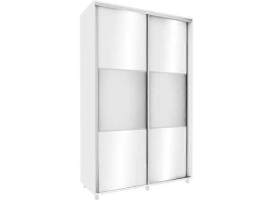 Vysoká šatní skříň 150 cm bílý mat se zrcadlem