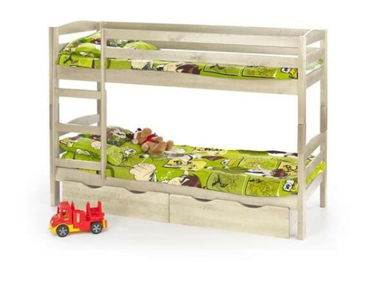Patrová postel SAM borovice  s matracemi