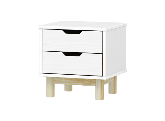 Noční stolek 2 zásuvky BONITO 2 bílý lak