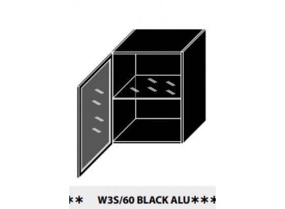 Horní skříňka EMPORIUM W3S/60 BLACK ALU 