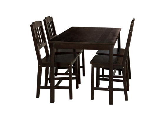 Jídelní set 8849 tmavohnědý lak