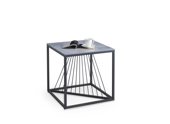 Konferenční stolek INFINITY 2 čtverec šedý mramor/ černá