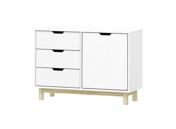 Komoda 1 dveře + 3 zásuvky BONITO 2 bílý lak