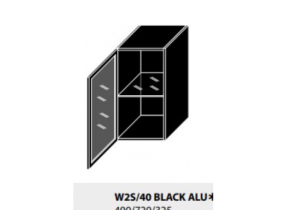 Horní skříňka EMPORIUM W2S/40 BLACK ALU 