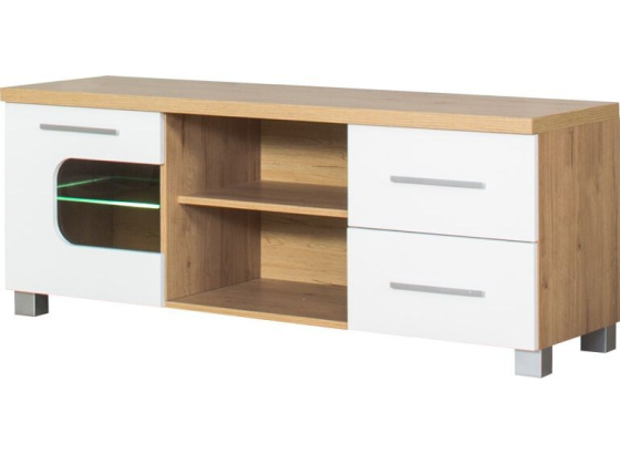 TV stolek PANAMA PA13 dub soma tm./ bílý lesk