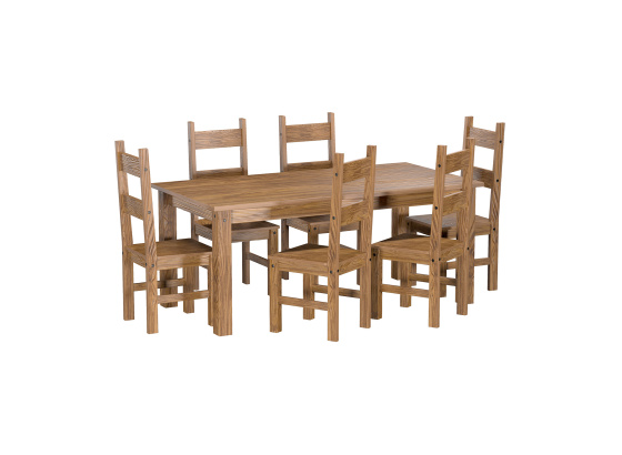 Jídelní stůl 178x92 + 6 židlí EL DORADO dub antik