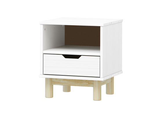 Noční stolek 1 zásuvka BONITO 2 bílý lak