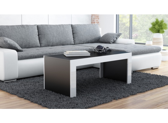 Konferenční stolek TESS 120x60 černý mat/bílý lesk