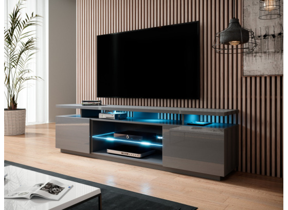 TV stolek EVA grafit lesk