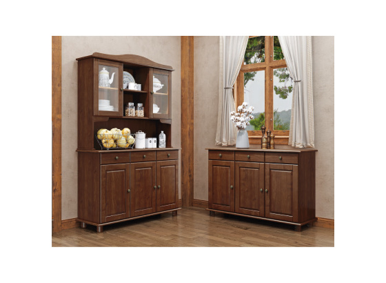 Příborník s nástavcem 3 dveře RUBI tmavě hnědá