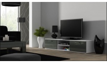 TV stolek SOHO 180 S 3 bílý mat/šedý lesk