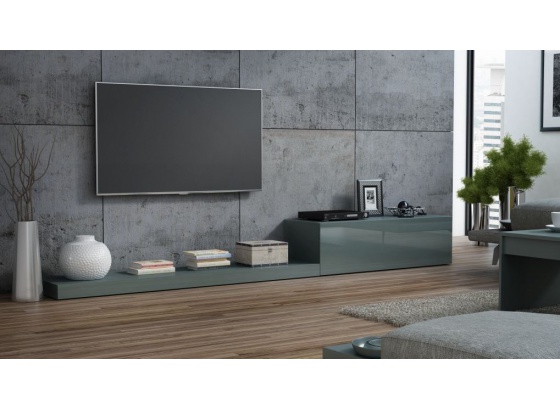 Televizní stolek LIFE RTV šedý mat/šedý lesk