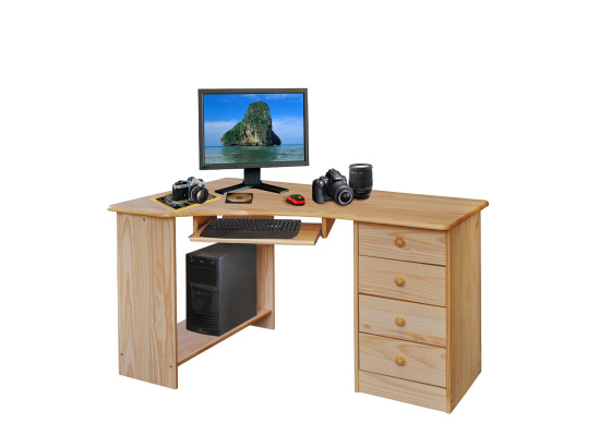 PC stůl rohový 8846 masiv lakovaný