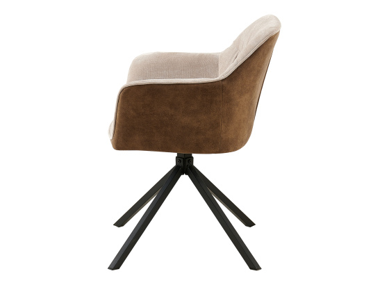 Jídelní židle SINES hnědá/béžový samet