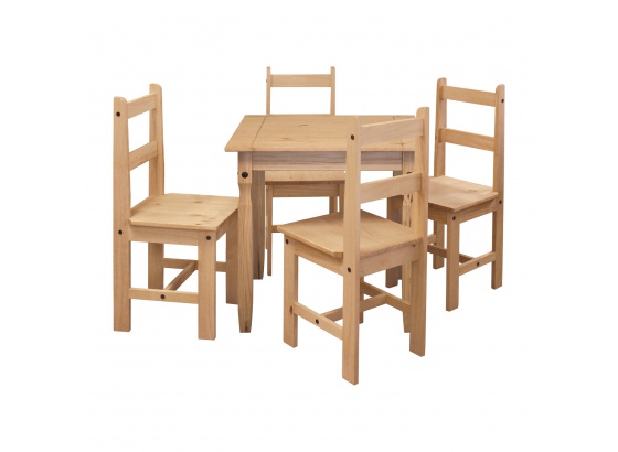 Jídelní stůl 16117 CORONA 2 + 4 židle 1627 masiv borovice