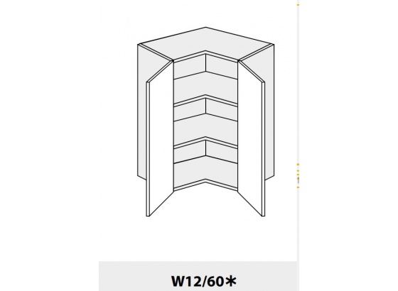 Horní skříňka kuchyně Quantum W12 60 rohová bílá