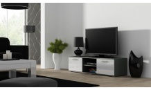 TV stolek SOHO 140 S 4 šedý mat/bílý lesk