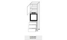 Dolní skříňka kuchyně QUANTUM D14RU 3M vestavba lava