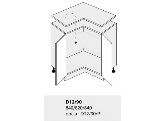Dolní skříňka kuchyně Quantum D12 90/grey