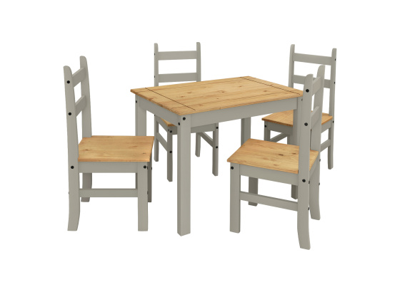 Jídelní set CORONA 3 vosk šedá/ medová, stůl 100x65