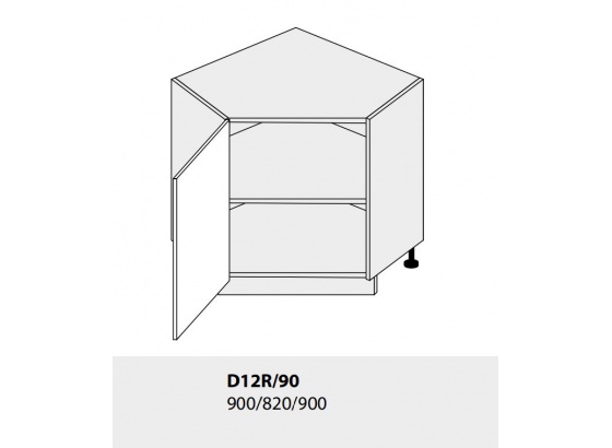 Dolní skříňka kuchyně Quantum D12R 90 rohová bílá