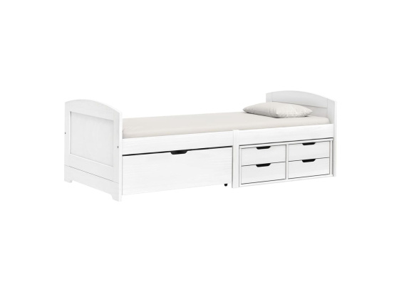 Jednolůžko se zásuvkami 8816B MARY bílý lak