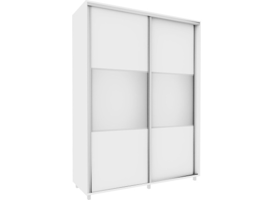 Vysoká šatní skříň 200 cm bílý mat se zrcadlem