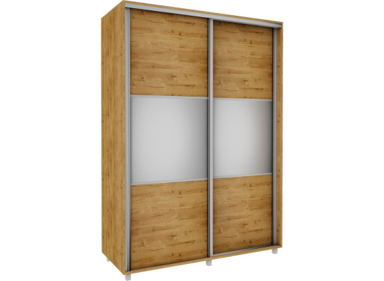Šatní skříň 150 cm dub soma tmavý se zrcadlem