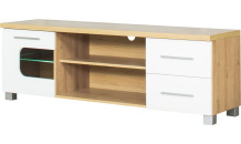 TV stolek PANAMA PA14 dub soma tm./ bílý lesk