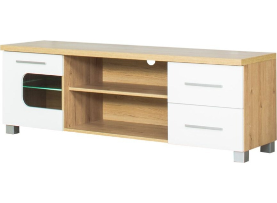 TV stolek PANAMA PA14 dub soma tm./ bílý lesk