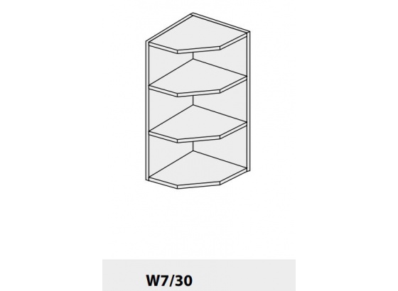 Horní skříňka kuchyně Quantum W7 30 rohová bílá