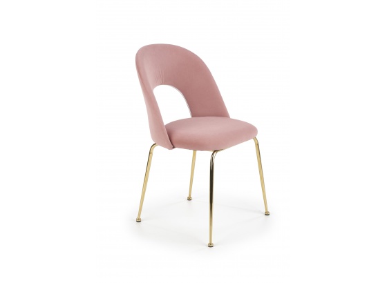 Jídelní židle K385 světle růžová/zlatá