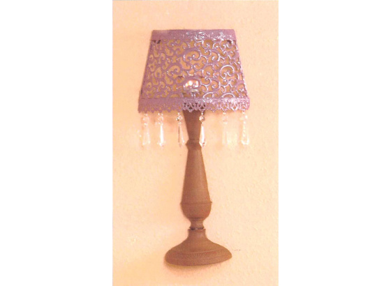 Nástěnná dekorativní kovová lampa fialová/hnědá