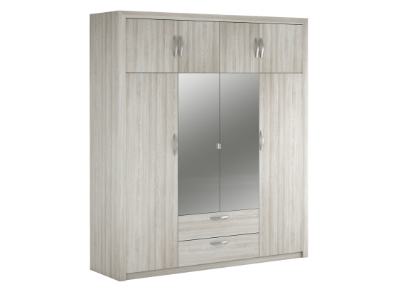 Šatní skříň PLUTON čtyřdveřová dub Shannon