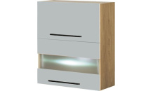 Horní skříňka MONIA 60 vodorovně dělená se sklem a LED 