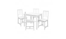 Jídelní stůl 8842B+4 židle 869B  masiv bílá lak
