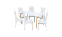 Jídelní stůl ONE 160x90 bílý + 6 židlí SIGMA bílých