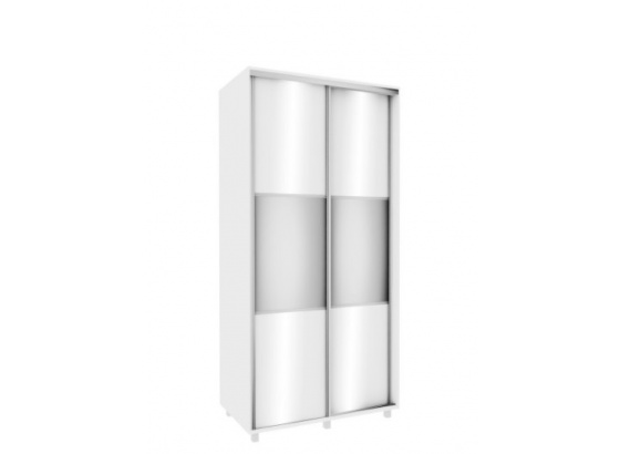 Šatní skříň SZP100-BIP/L bílý lesk se zrcadlem